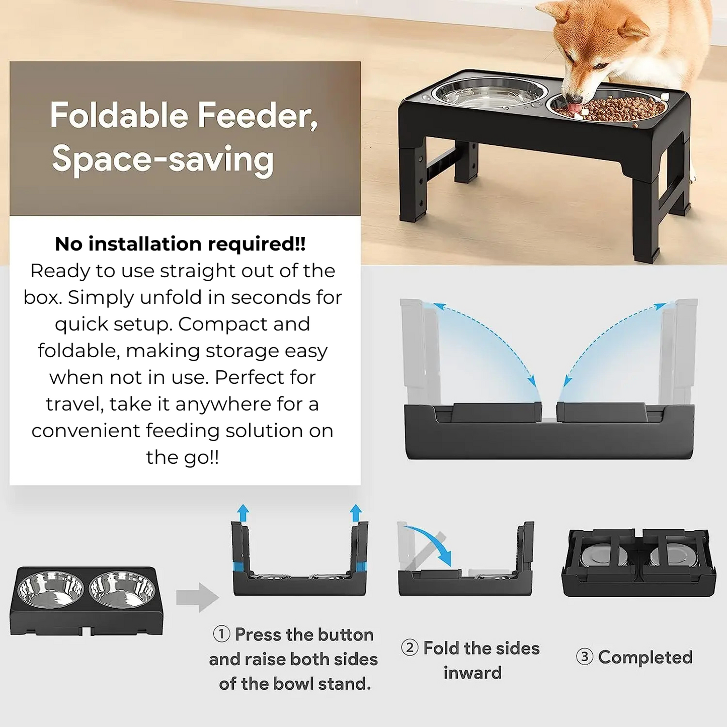 Adjustable Raised Dog Feeder