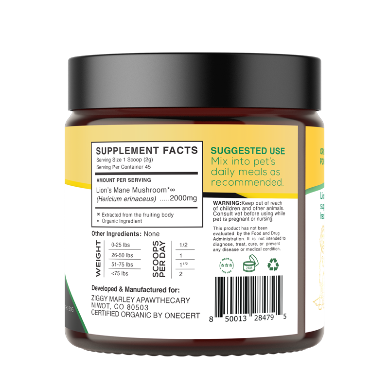 Lion's Mane for Dogs | Ziggy Marley Apawthecary
