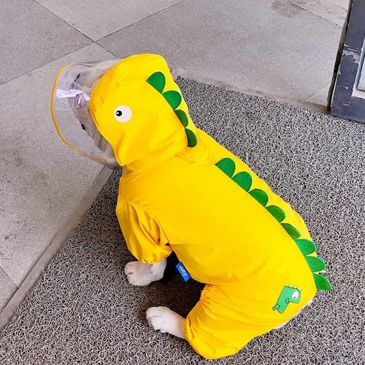 Dinosaur Hazmat Suit Raincoat for Small and Medium Size Dogs - iloveleia.com