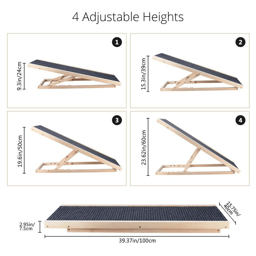 Dog ramp in 4 adjustable heights
