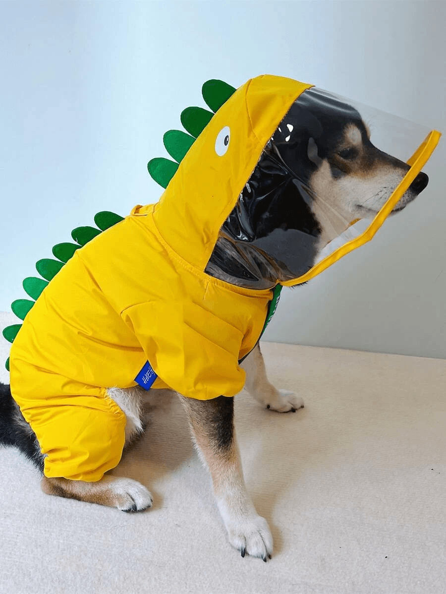 Dinosaur Hazmat Suit Raincoat for Small and Medium Size Dogs - iloveleia.com