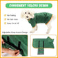 Velcro straps of dog bathrobe