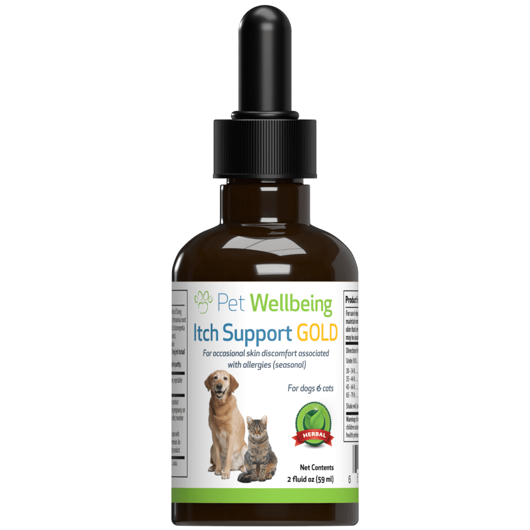Pet Wellbeing Dog Supplement for Itchy Skin 2oz bottle