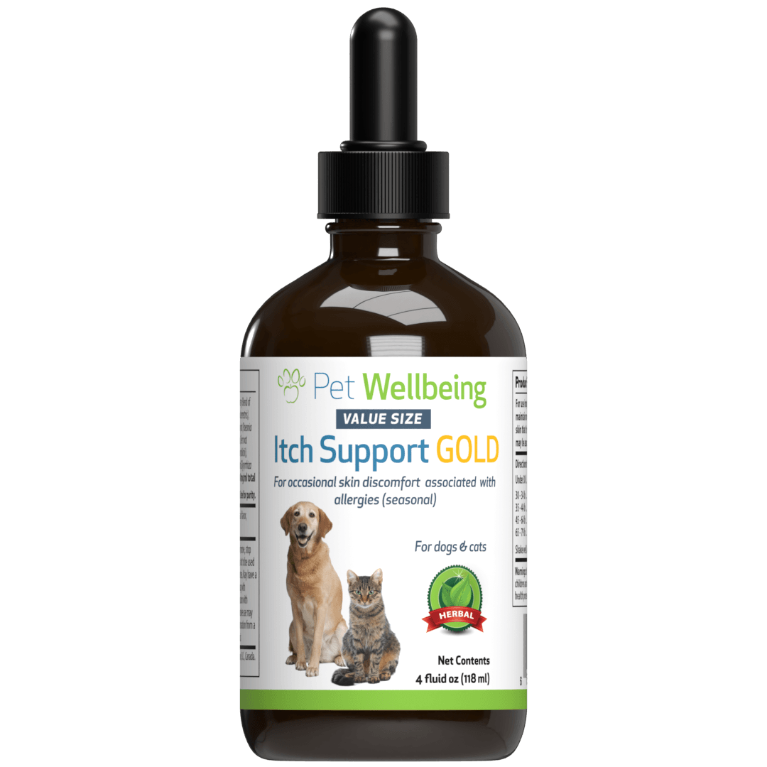 Pet Wellbeing Dog Supplement for Itchy Skin 4oz bottle