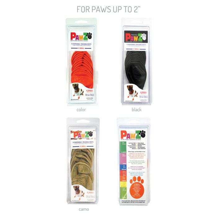Pawz Extra Small Dog boots in different packages and colors