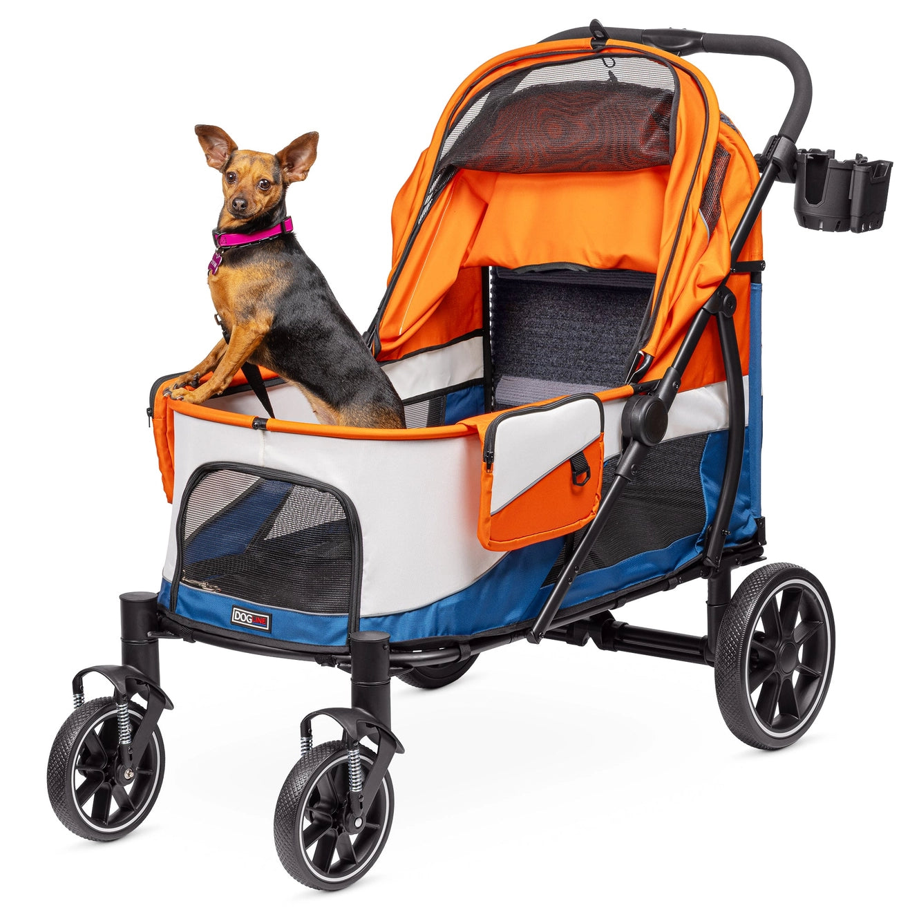 Powerhouse Pet Cruiser Stroller with Easy Access Ramp Orange/Blue