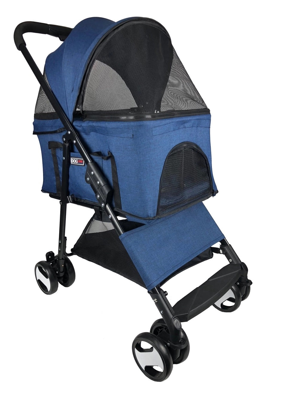 Dog stroller with detachable carrier