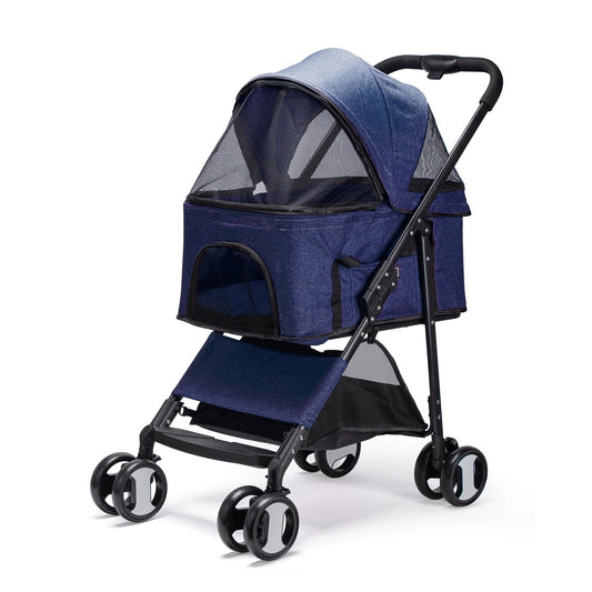 Dog stroller with detachable carrier