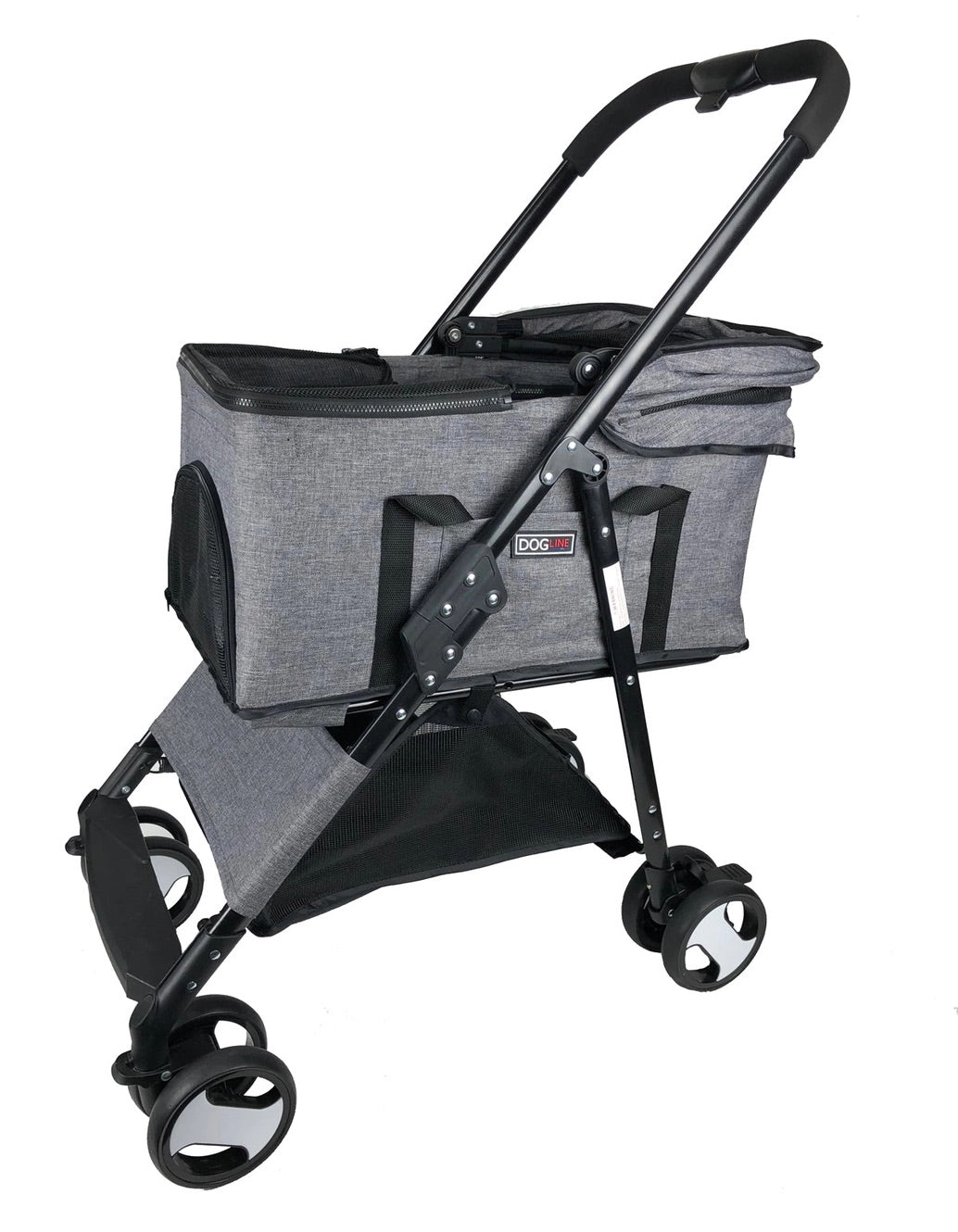 Dog stroller with detachable carrier