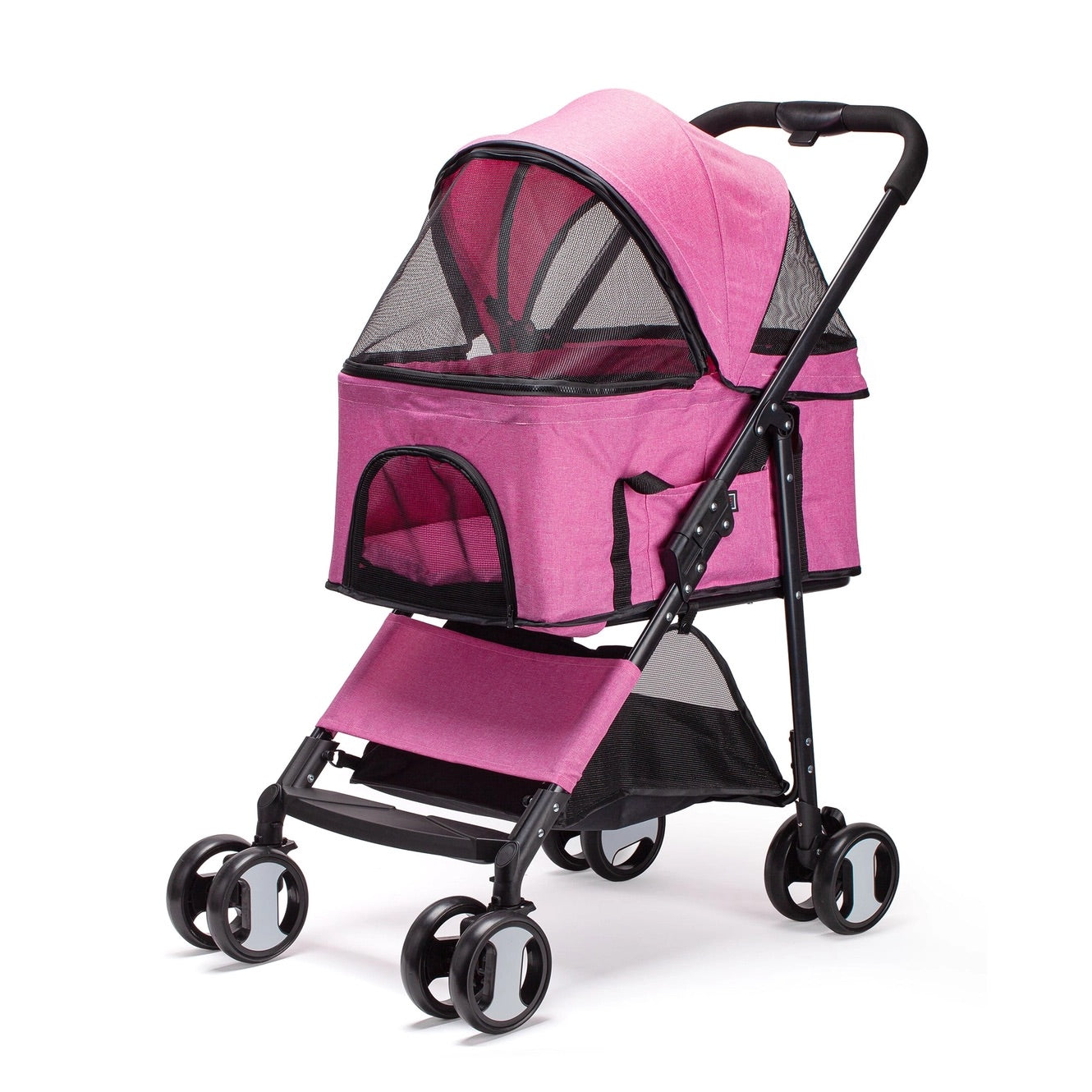 Dog stroller with detachable carrier
