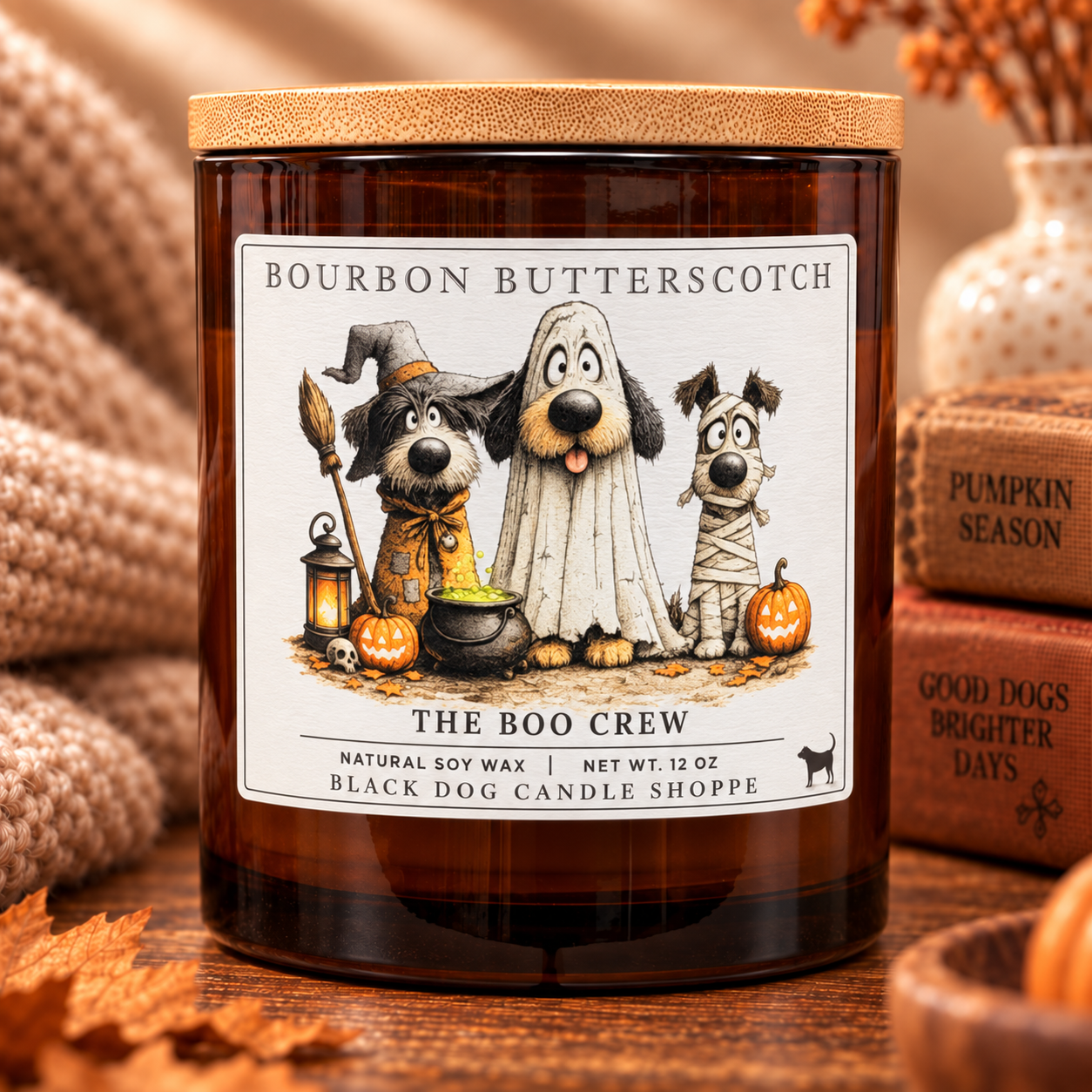 The Boo Crew Double Wick Candle - Bourbon Butterscotch