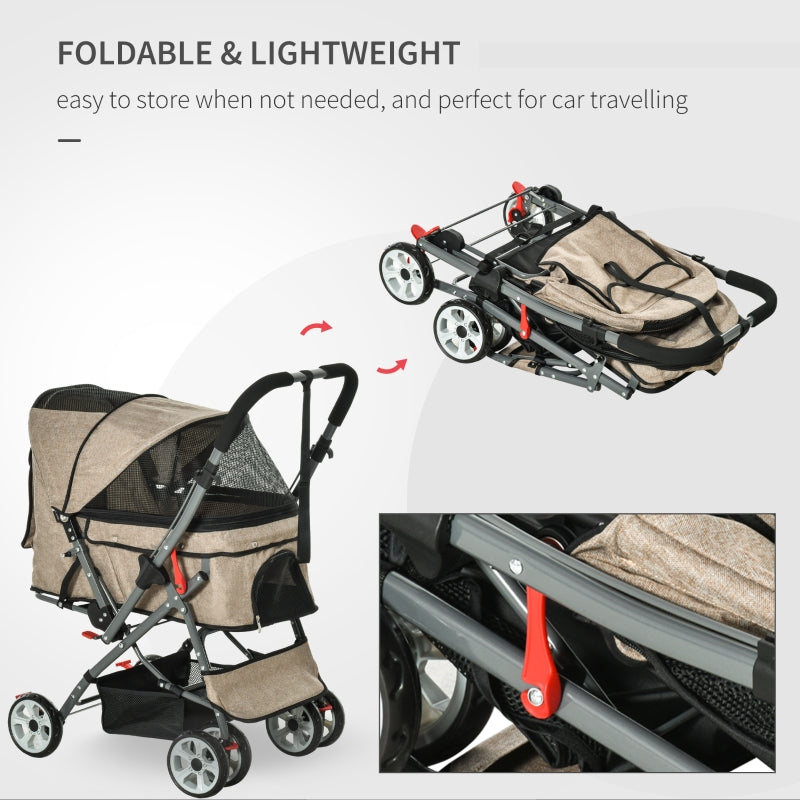 Pet Foldable Stroller with Reversible Handle