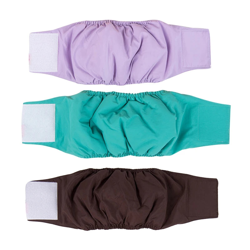 3 Pack Reusable Male Dog Diapers