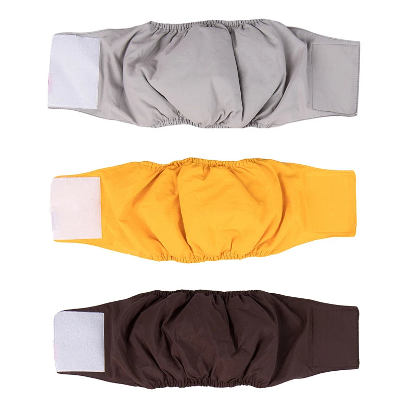 3 Pack Reusable Male Dog Diapers