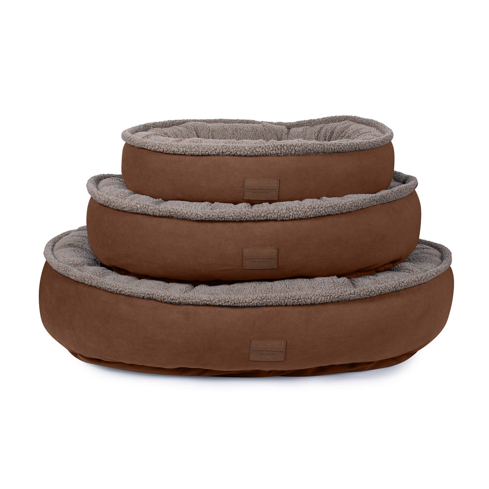 Microfiber & Tipped Berber Round Dog Bed