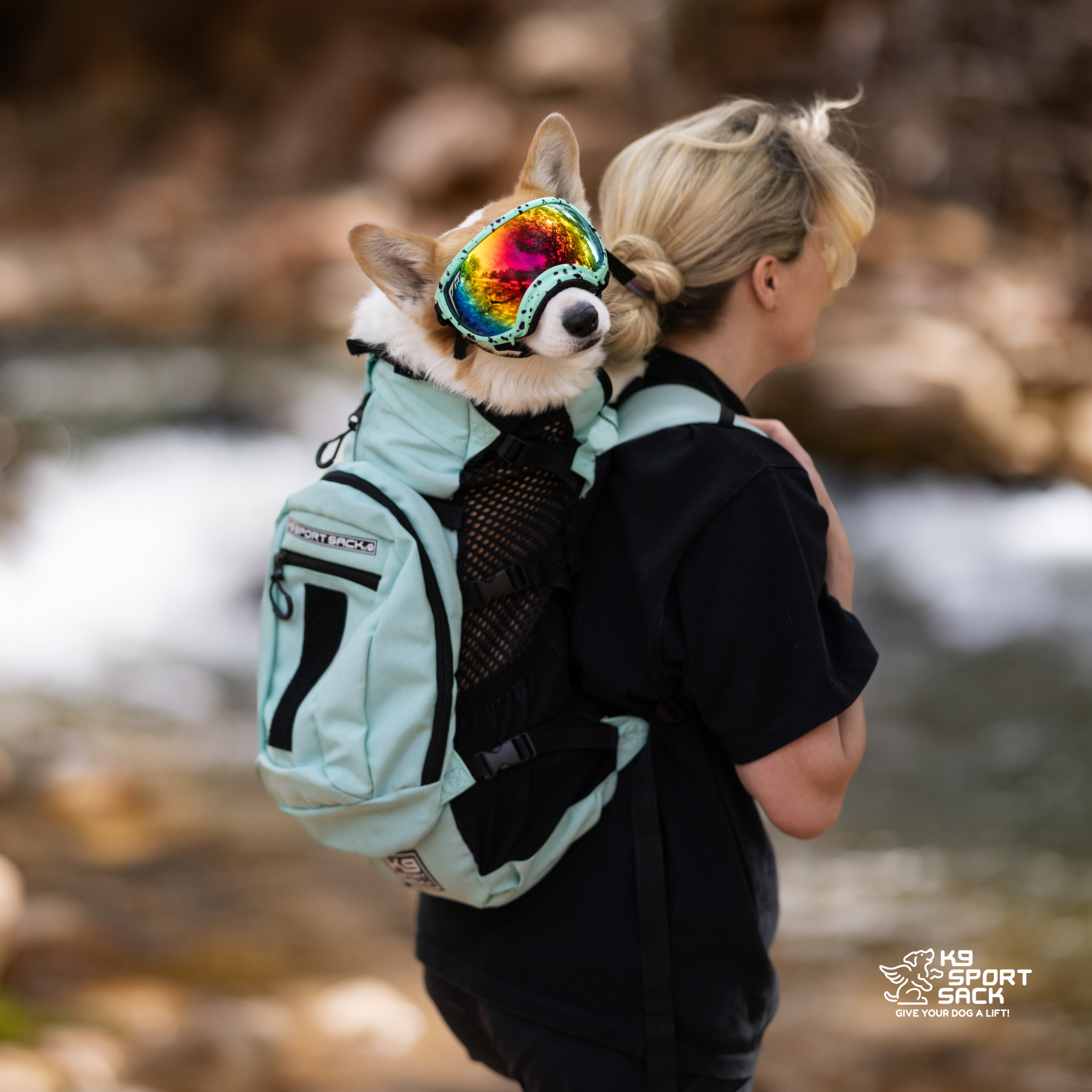Hiking Dog Carrier Backpack with Detachable Gear Bag | K9 Sport Sack Plus 2