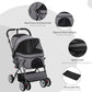 Pet Foldable Stroller with Reversible Handle