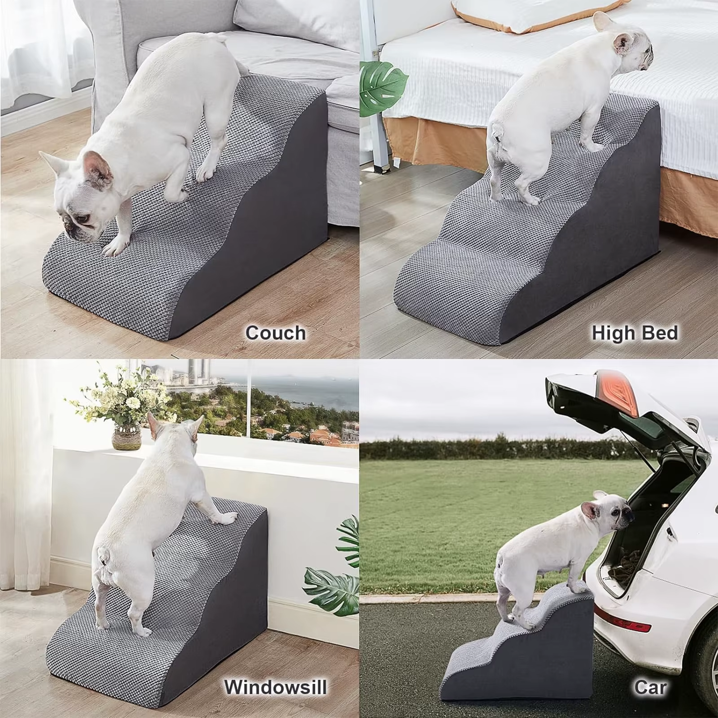 Dog Ramp 4 - 5 Step Pet Stairs for High Beds and Sofas