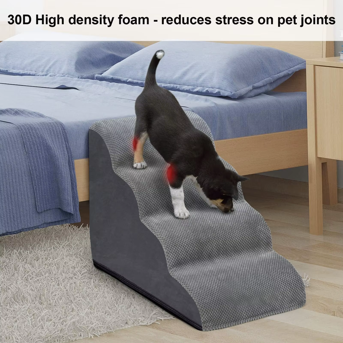 Dog Ramp 4 - 5 Step Pet Stairs for High Beds and Sofas