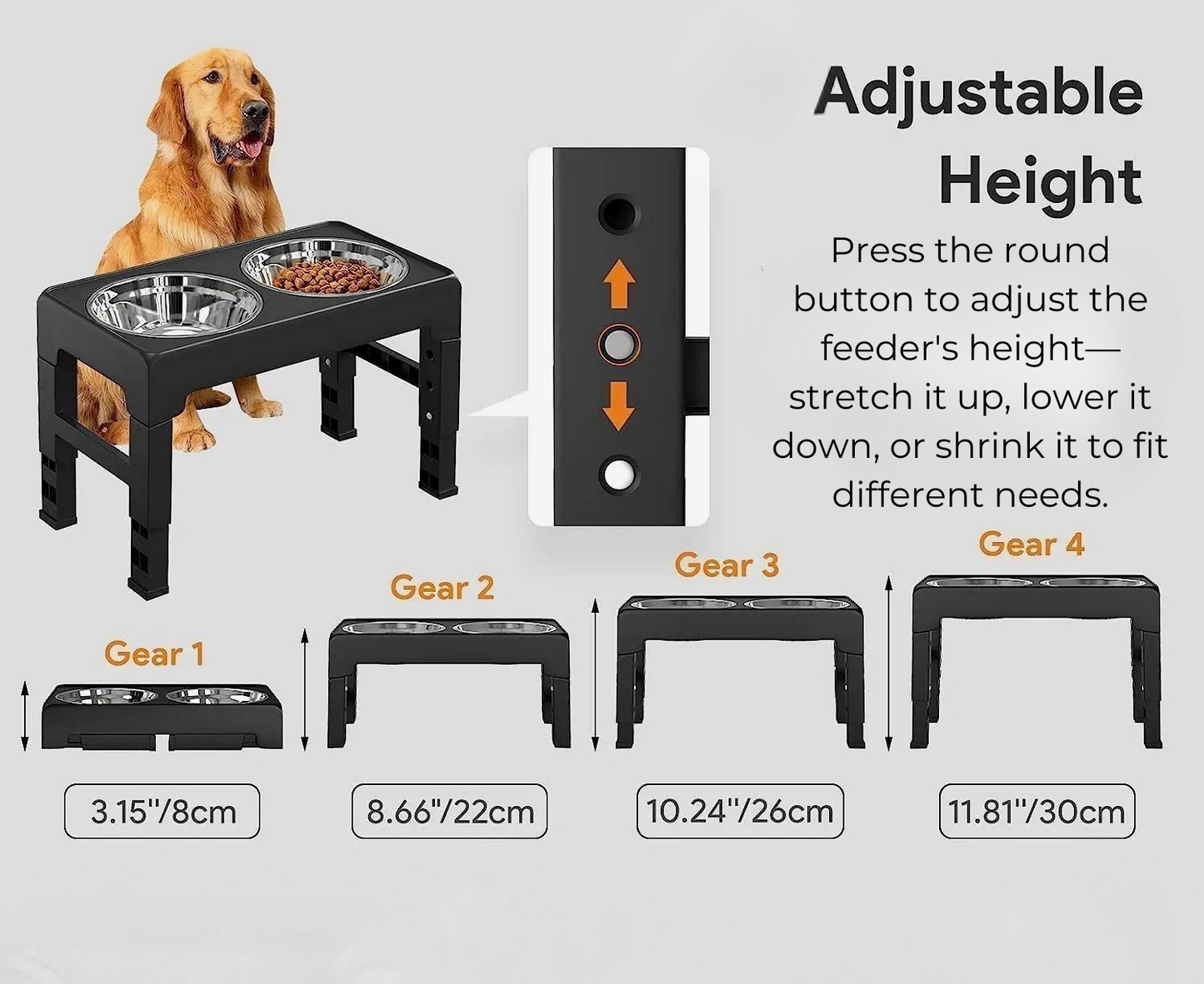 Adjustable Raised Dog Feeder