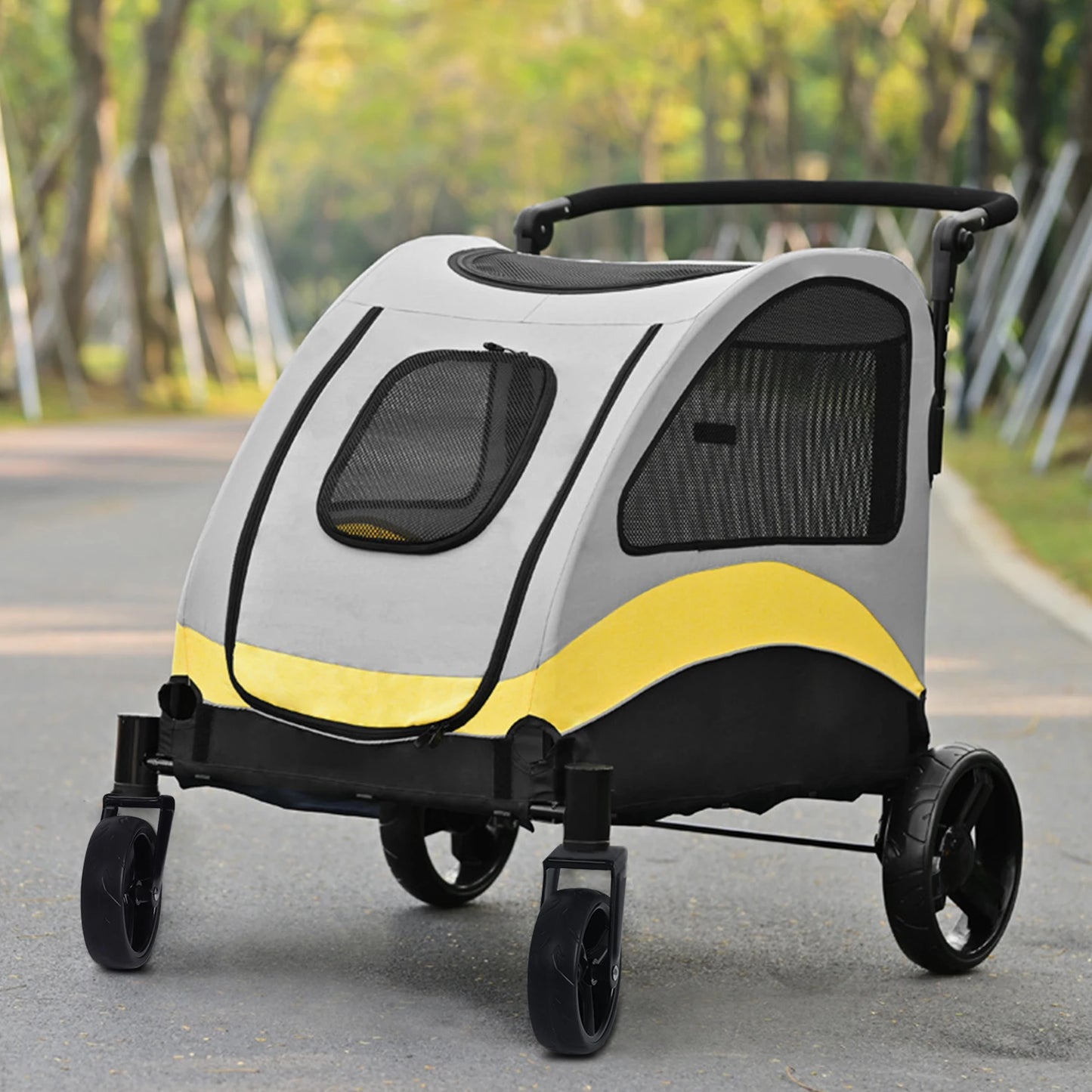 Foldable Dog Stroller 4 Wheels for Medium and  Large Dogs
