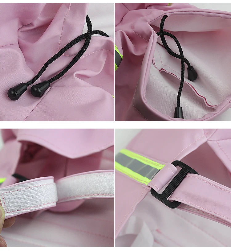 Waterproof Dog Raincoat with Reflective Trim