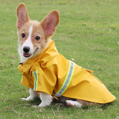 Waterproof Dog Raincoat with Reflective Trim