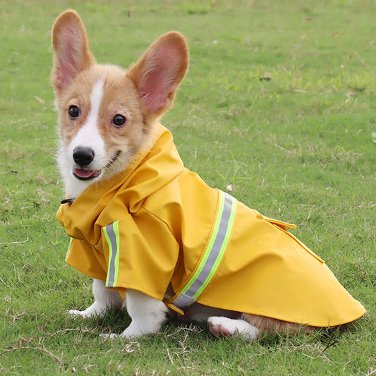 Waterproof Dog Raincoat with Reflective Trim