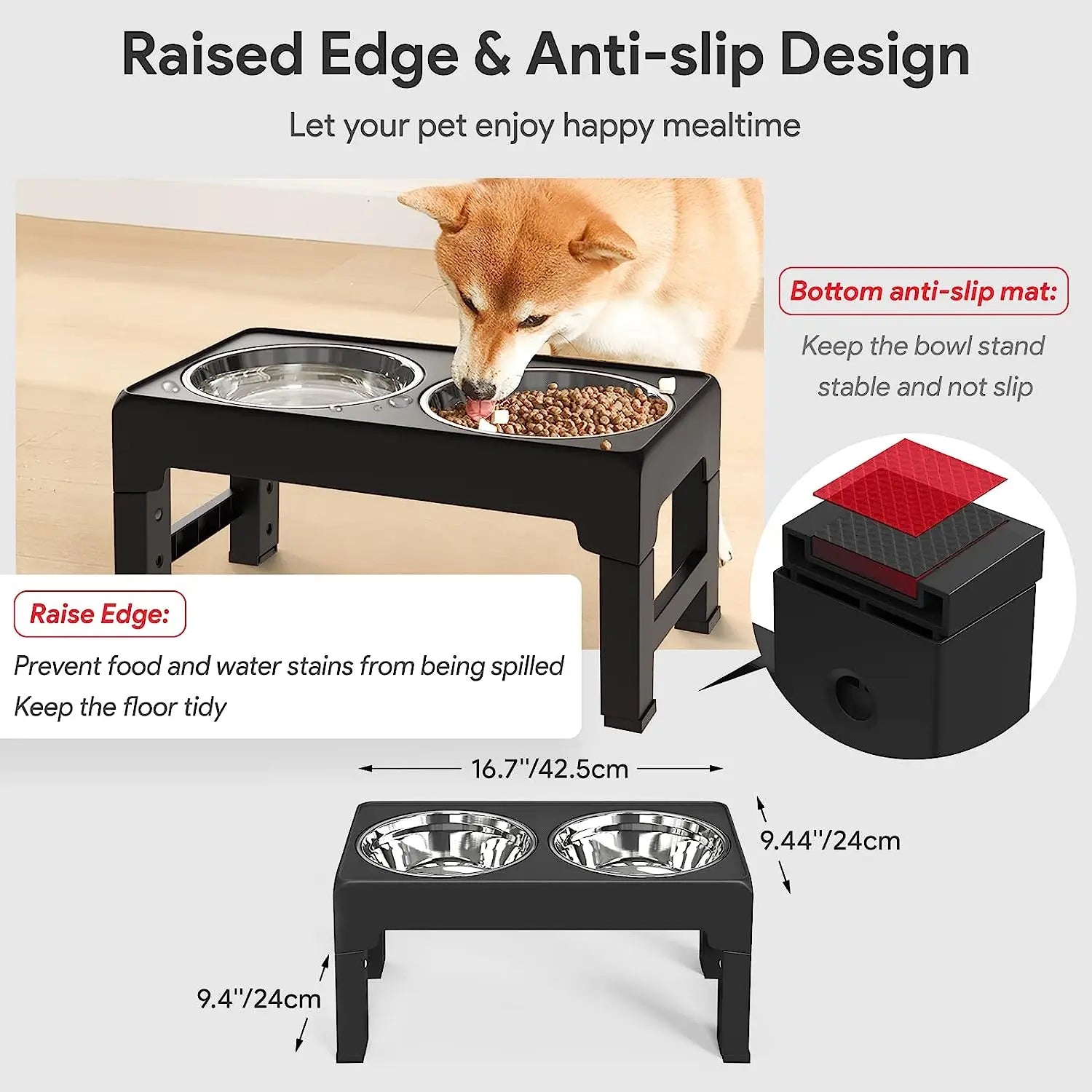 Adjustable Raised Dog Feeder