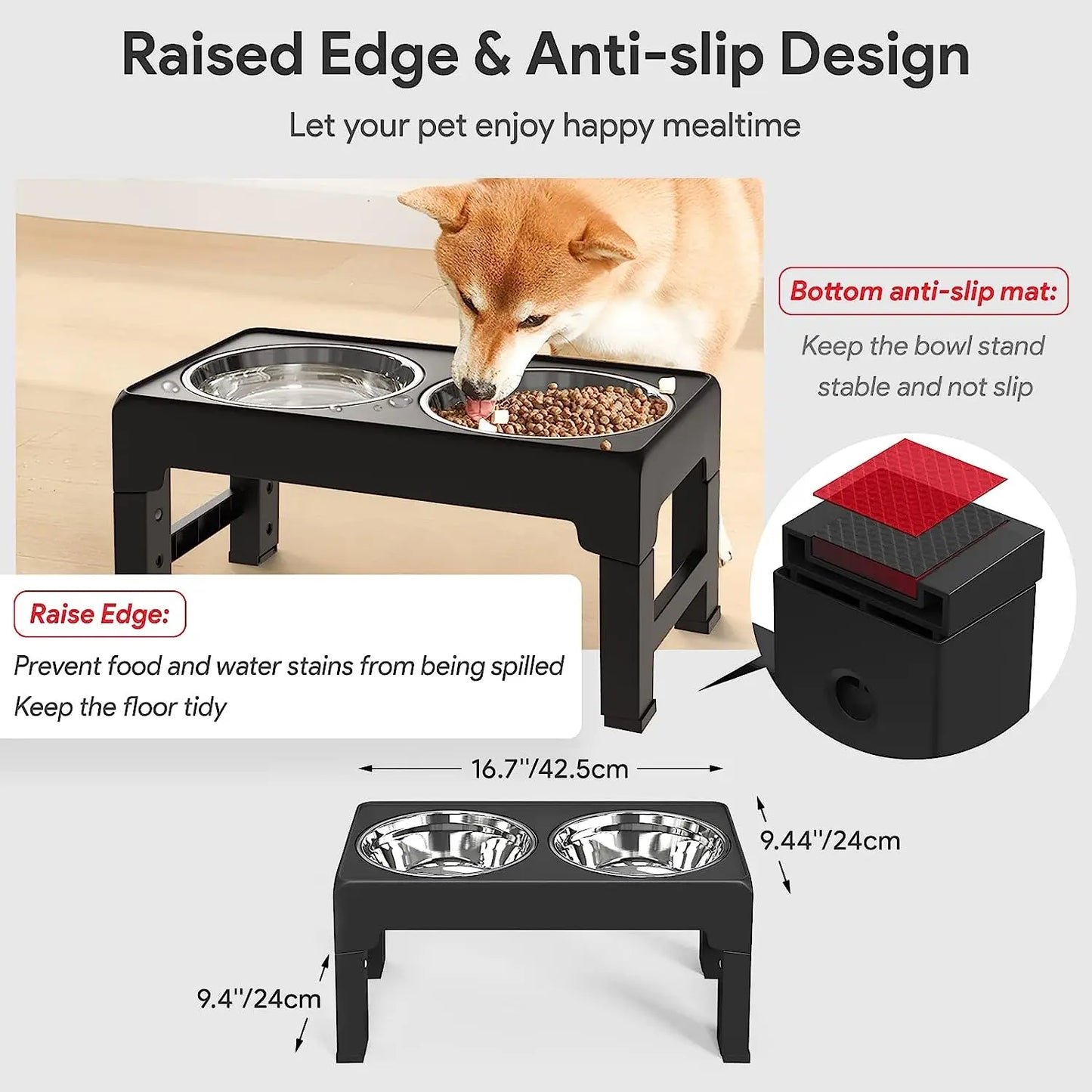 Adjustable Raised Dog Feeder