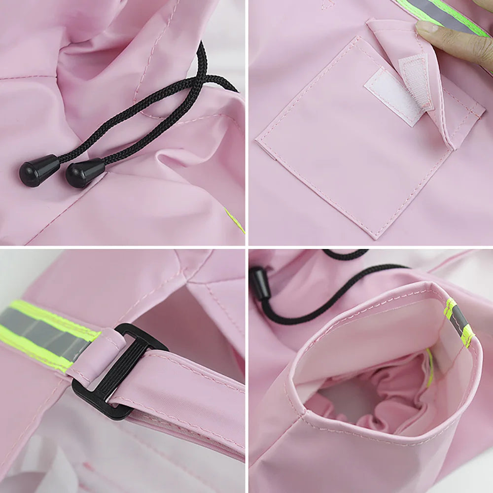 Waterproof Dog Raincoat with Reflective Trim