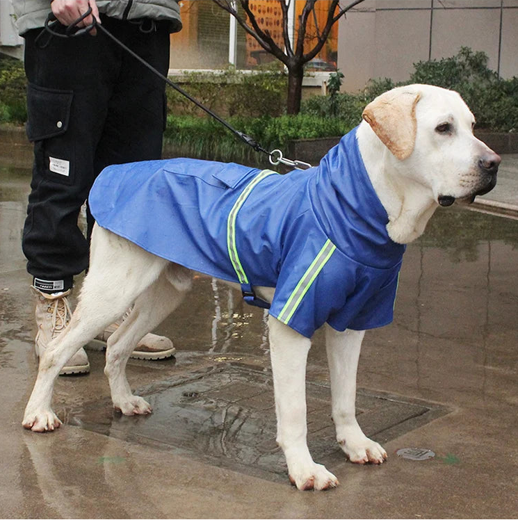 Waterproof Dog Raincoat with Reflective Trim