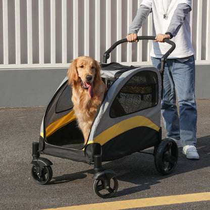 Foldable Dog Stroller 4 Wheels for Medium and  Large Dogs