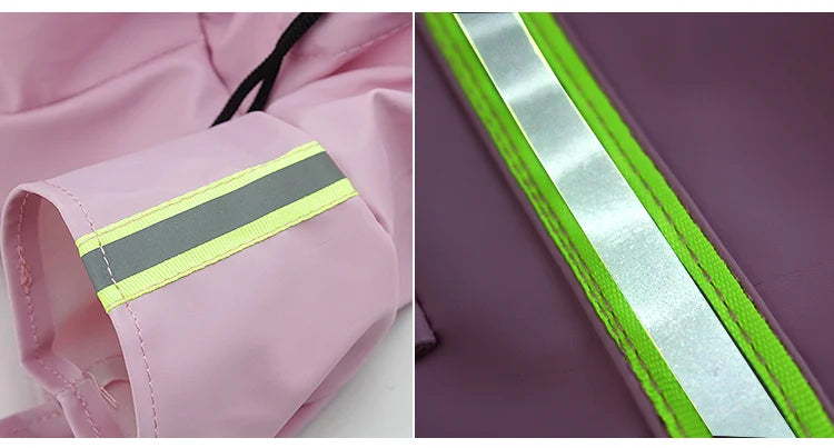 Waterproof Dog Raincoat with Reflective Trim