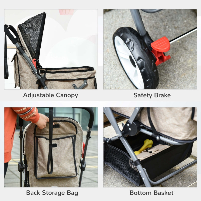 Pet Foldable Stroller with Reversible Handle
