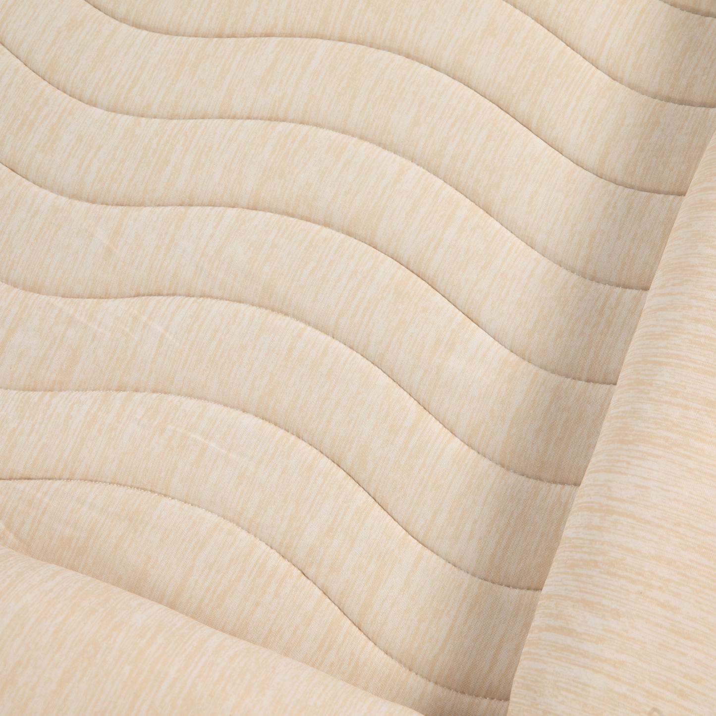 Close-up of a beige fabric with wavy texture