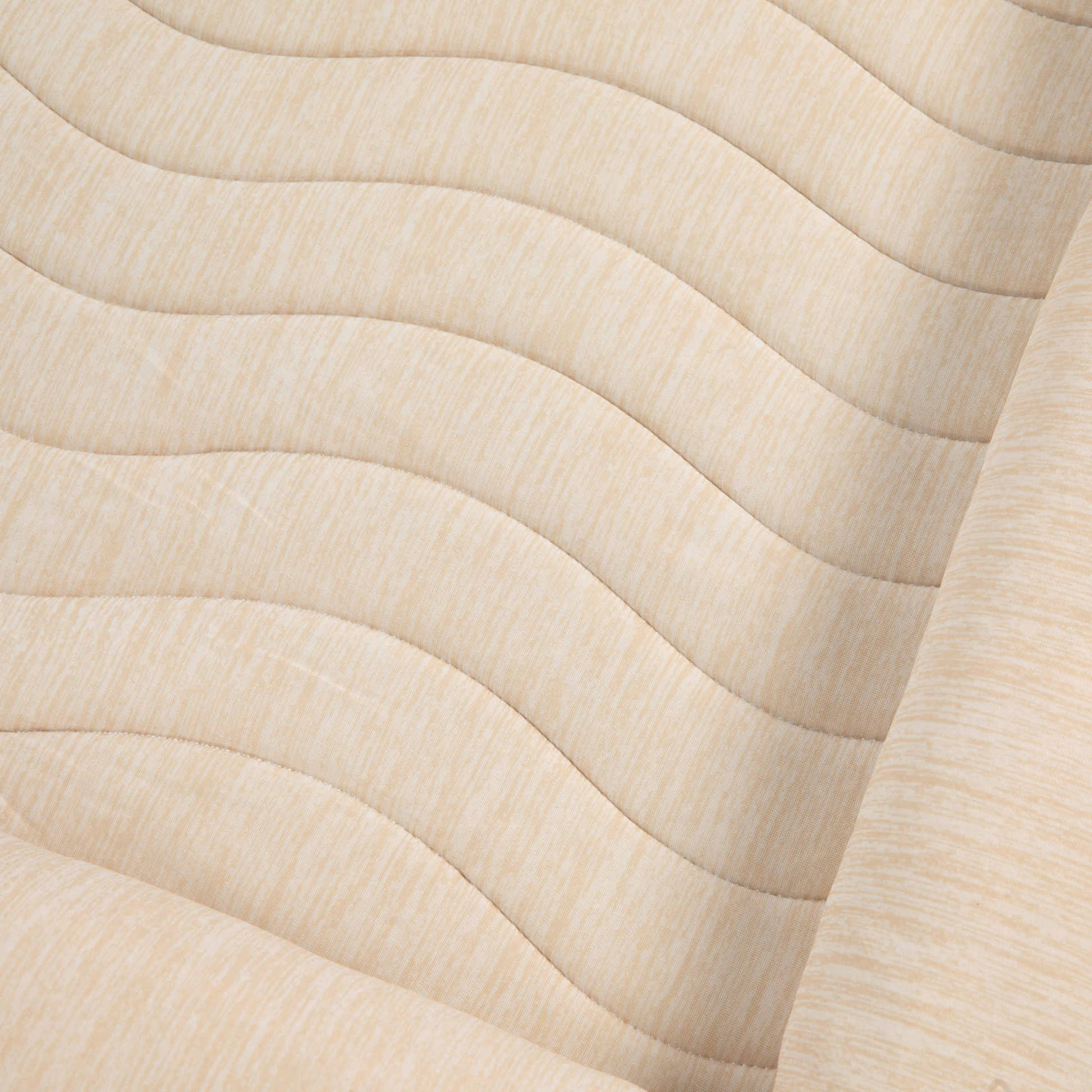 Close-up of a beige fabric with wavy texture