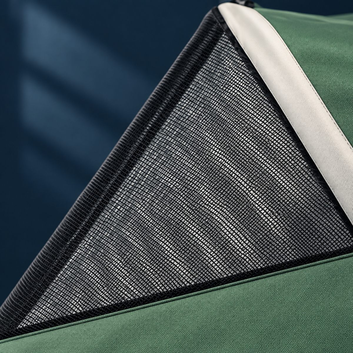 Close-up of the mesh window