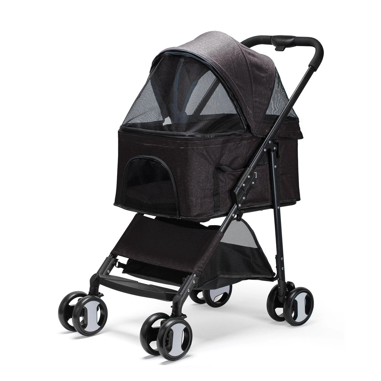Dog stroller with detachable carrier