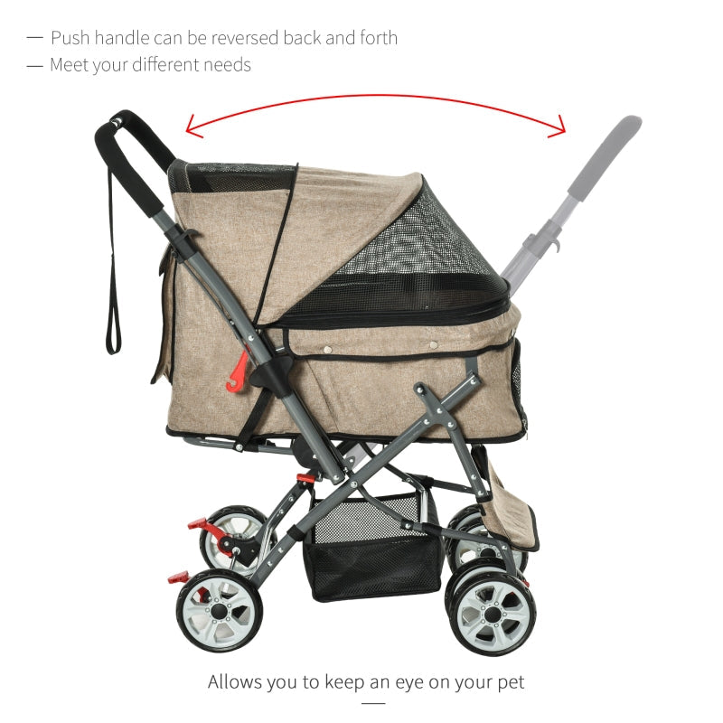 Pet Foldable Stroller with Reversible Handle