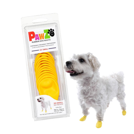Pawz Disposable Reusable Rubber Dog Boots XXS Yellow/Black/Camo