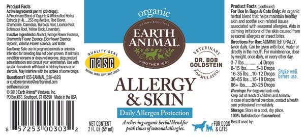 Allergy & Skin remedy label