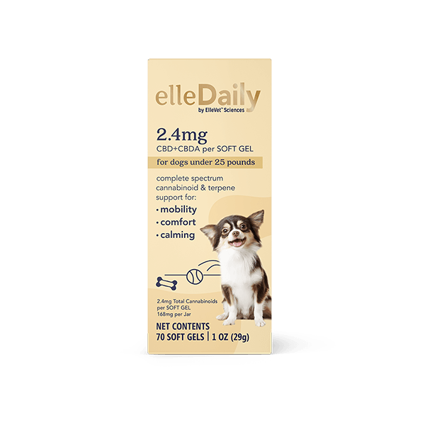 Ellepet Daily 2.4 mg CBD and CBDA soft gels