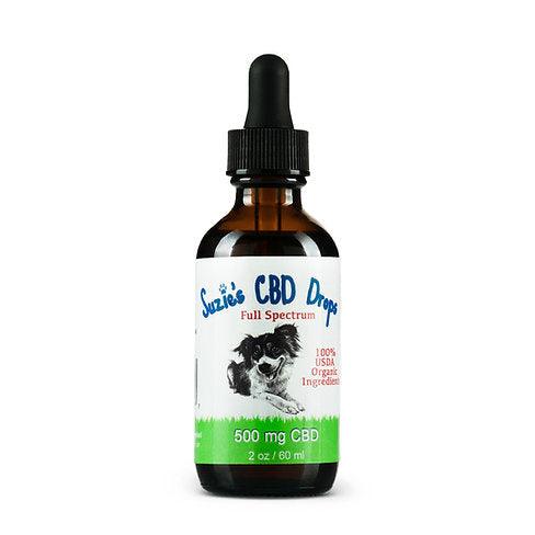 Suzie's CBD oil for dogs 500 mg in 2 oz bottle