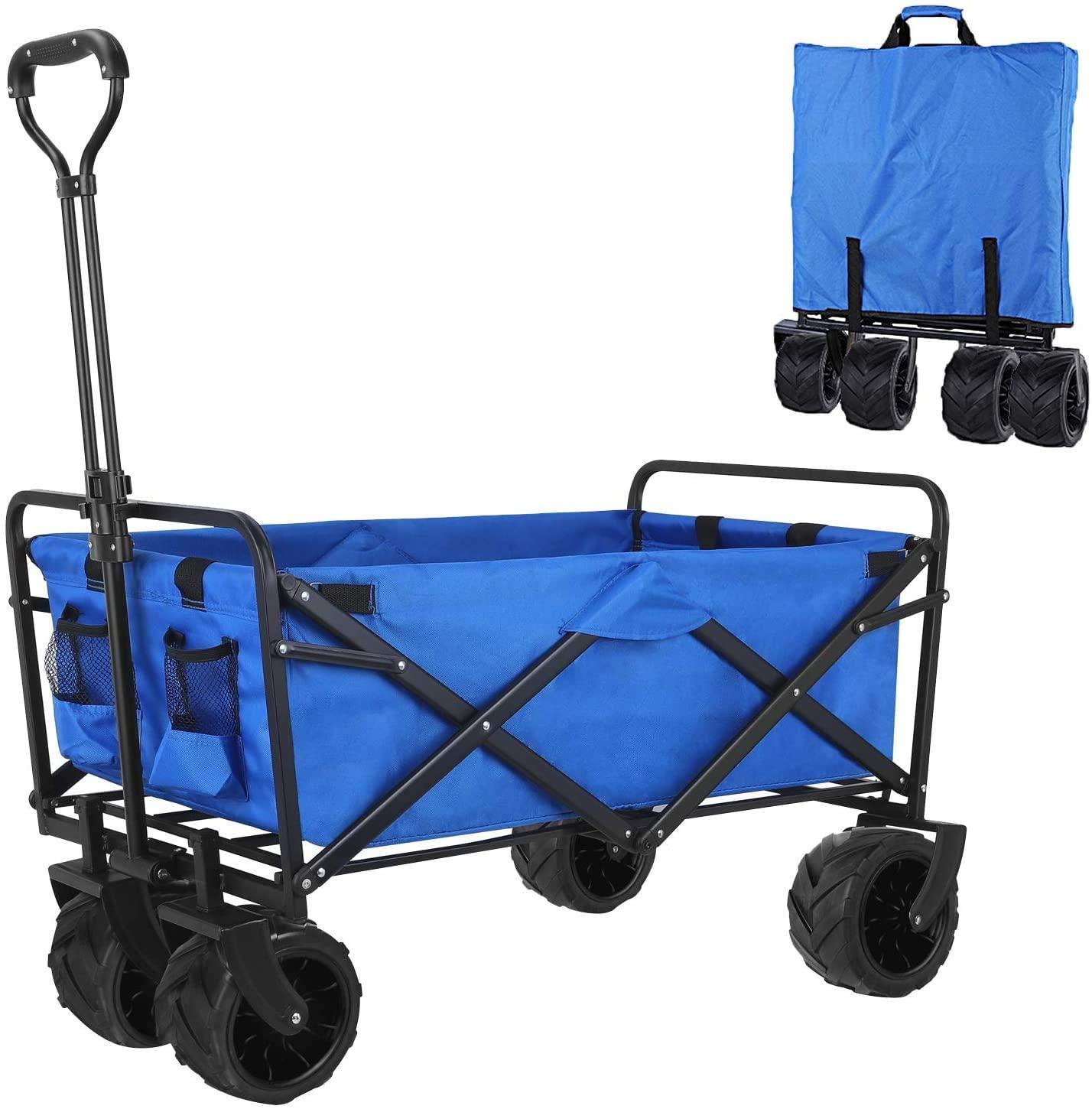 Dog Wagon open and folded in blue
