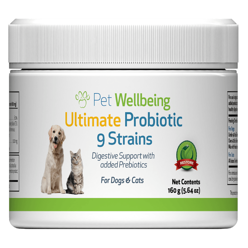 Pet Wellbeing Ultimate Probiotic 9 Strains front of container