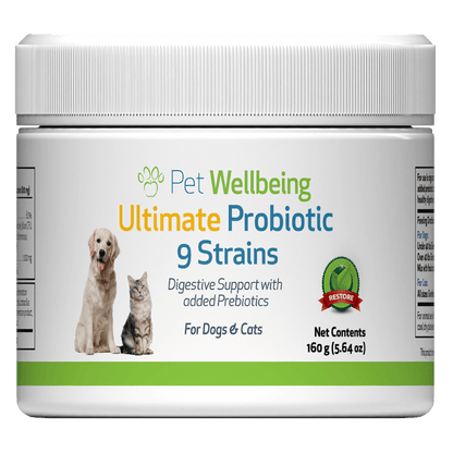 Pet Wellbeing Ultimate Probiotic 9 Strains front of container