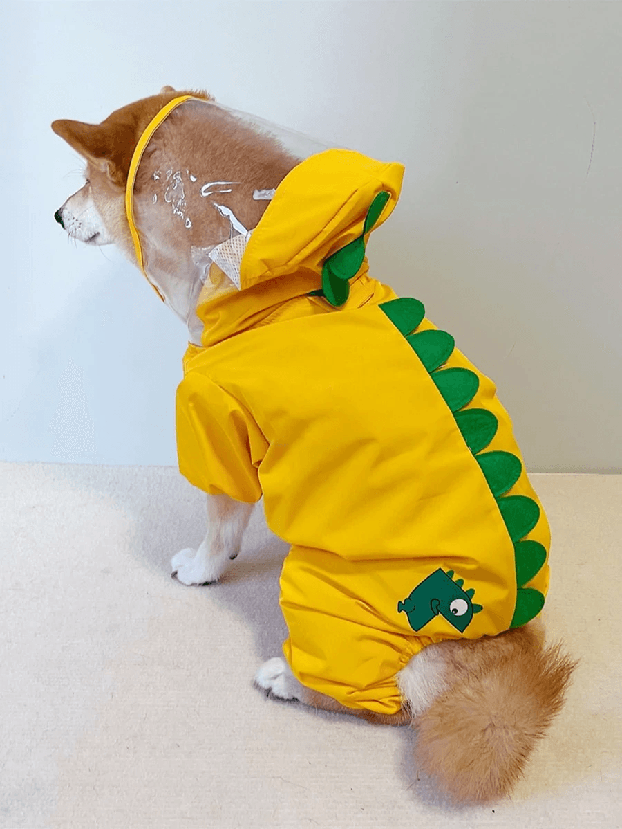Dinosaur Hazmat Suit Raincoat for Small and Medium Size Dogs - iloveleia.com