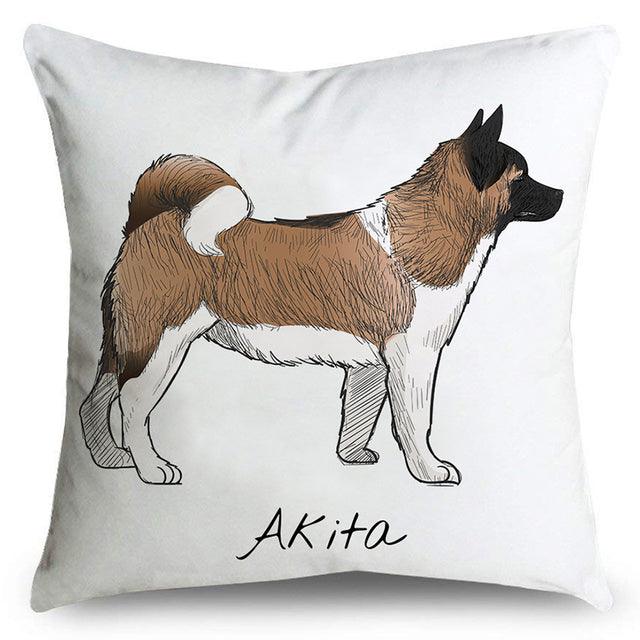 Akita print pillow case