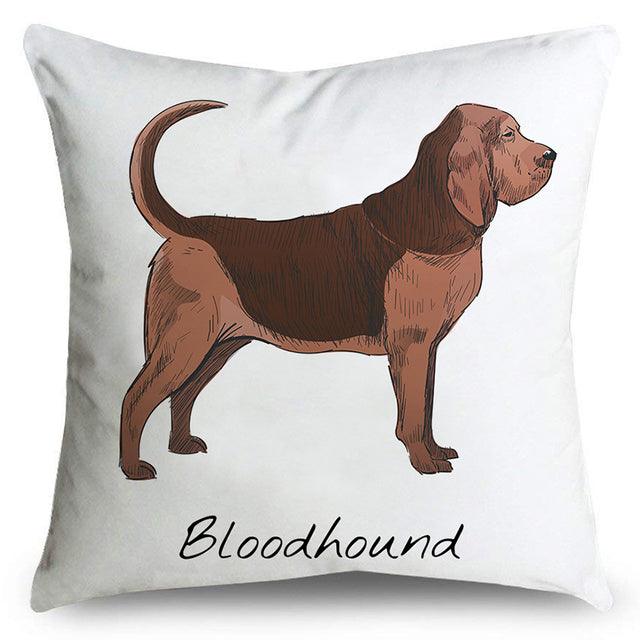 Bloodhound print pillow case